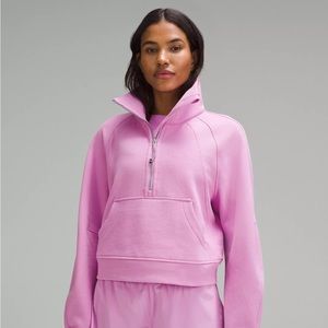 Lululemon Dahlia Mauve Scuba Oversized Funnel-Neck Half Zip